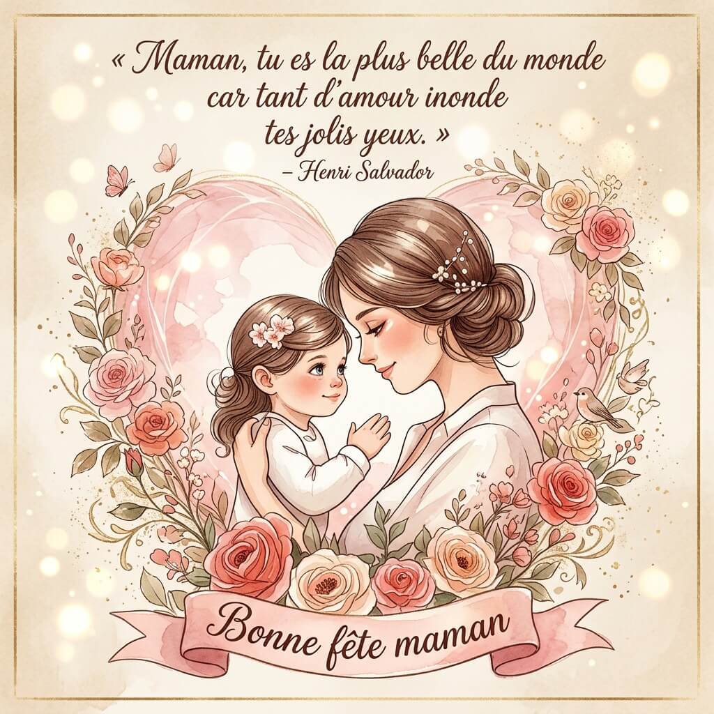 Carte fête des mères, bonne fête maman