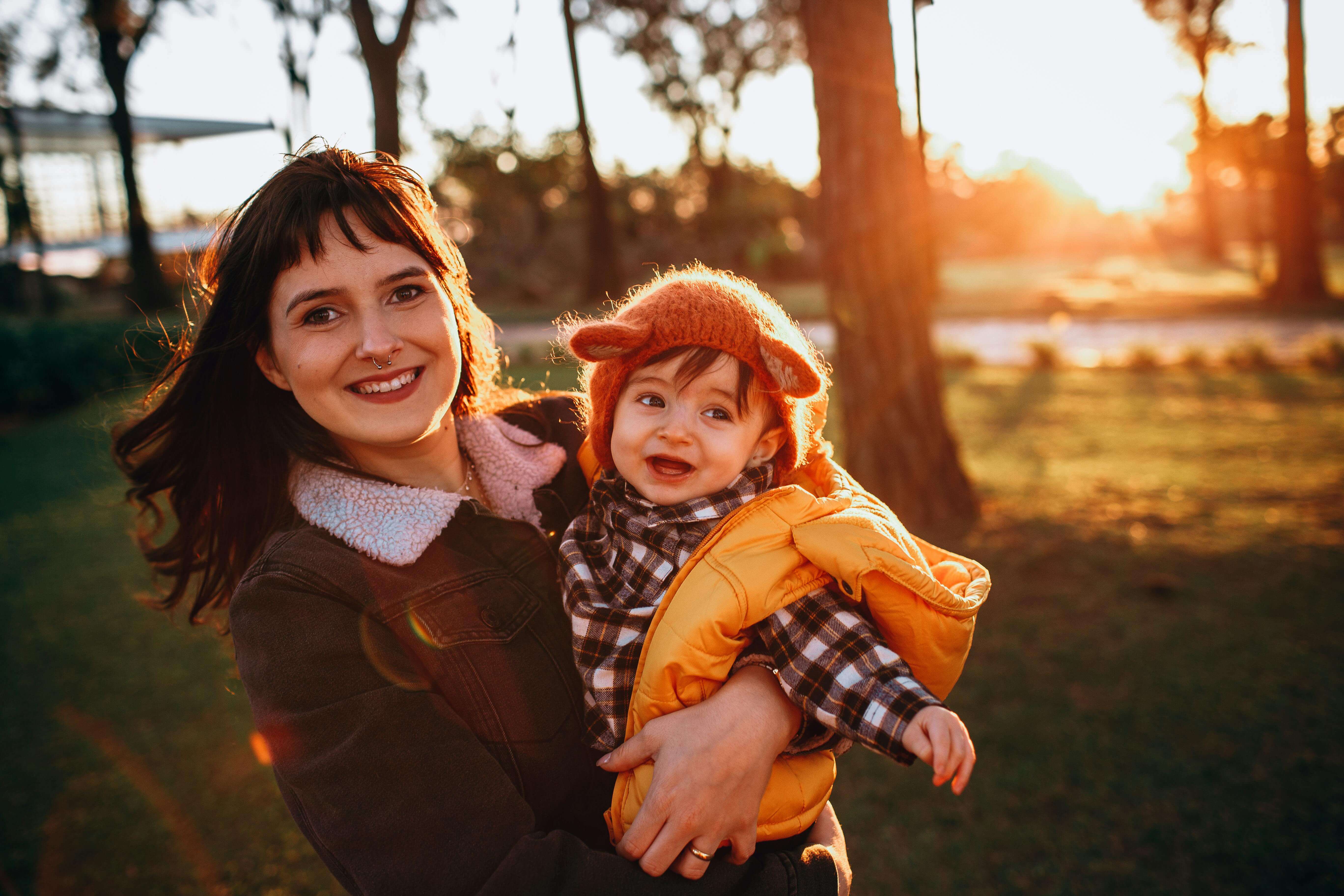 Mother's day photo in sunset