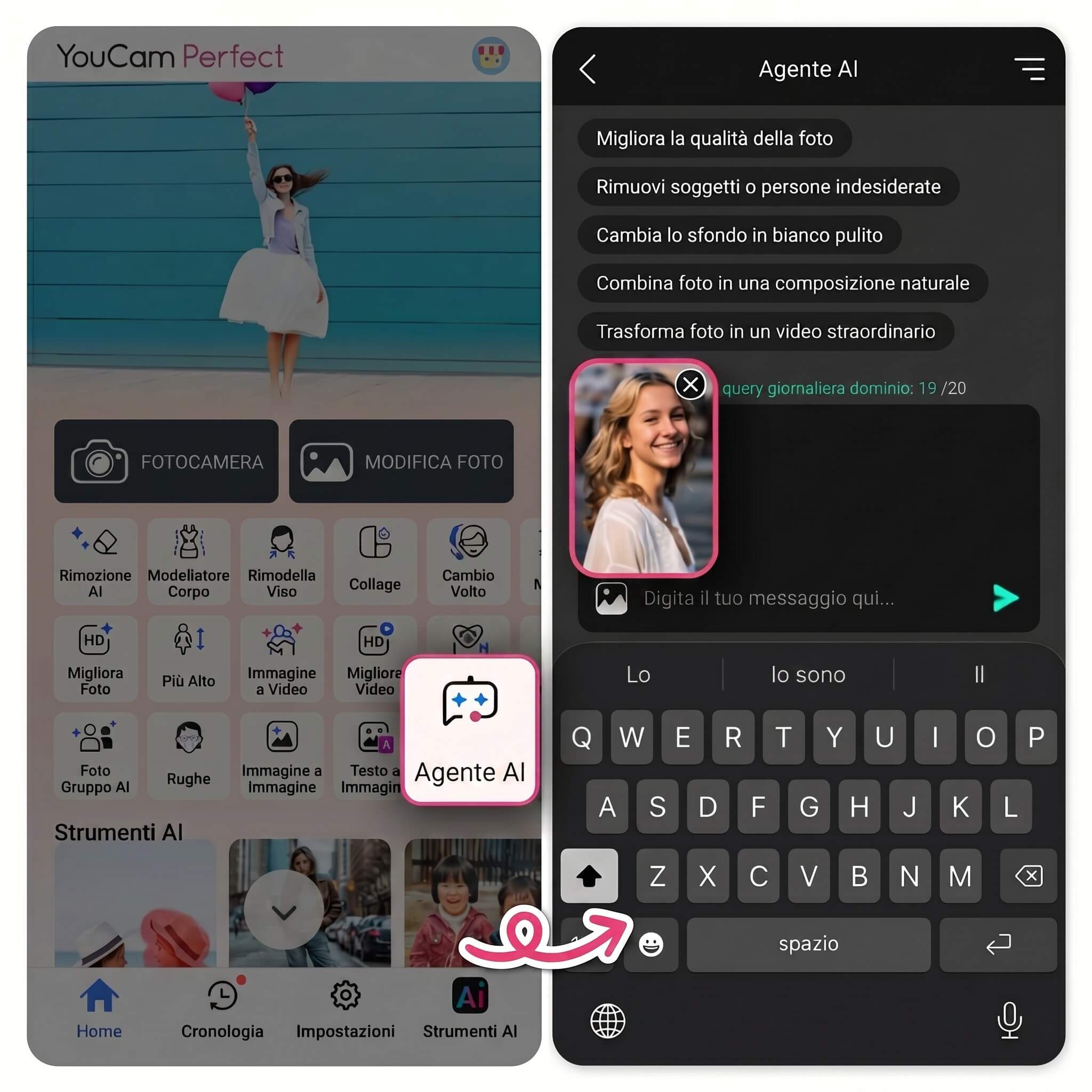 Alternativa a ChatGPT: Agente AI di YouCam Perfect