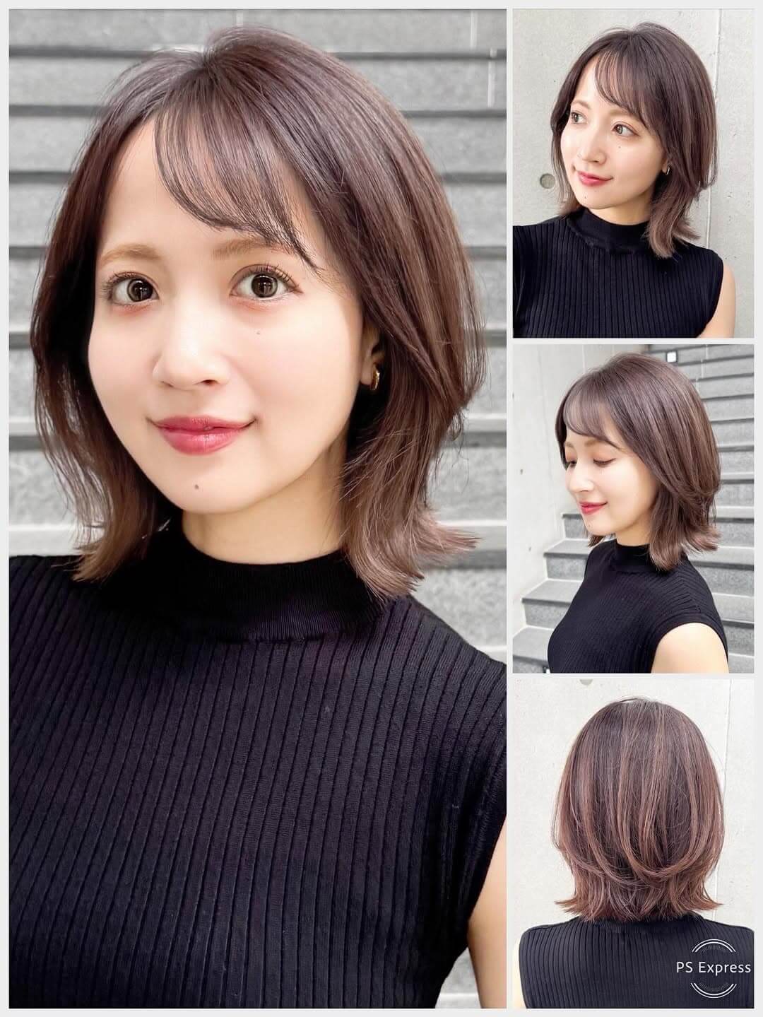 40代ぽっちゃりさんに似合うひし形ミディアムヘア