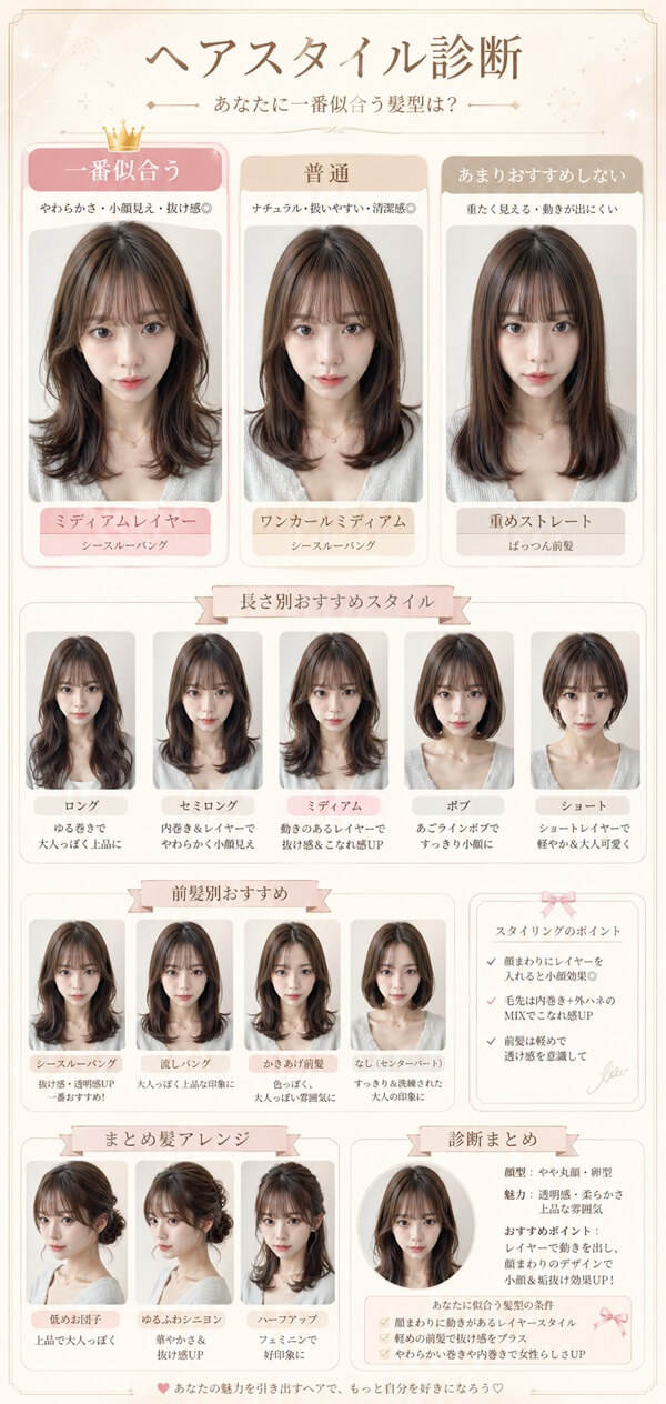 ヘアスタイル診断レポート別バージョン