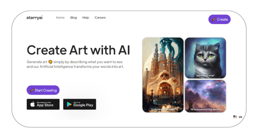 Starry AI Website: Start