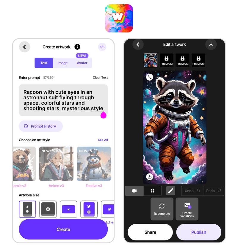 WOMBO Dream AI Art Generator
