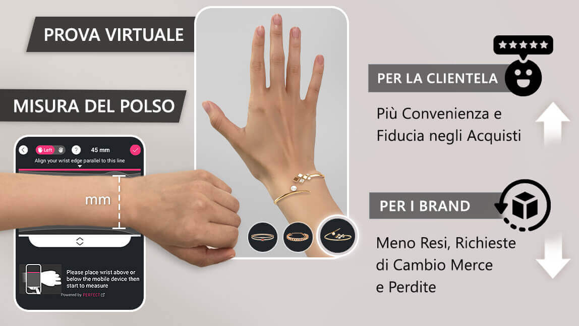 Visualizzazione e Virtual Try On Bracciali Online