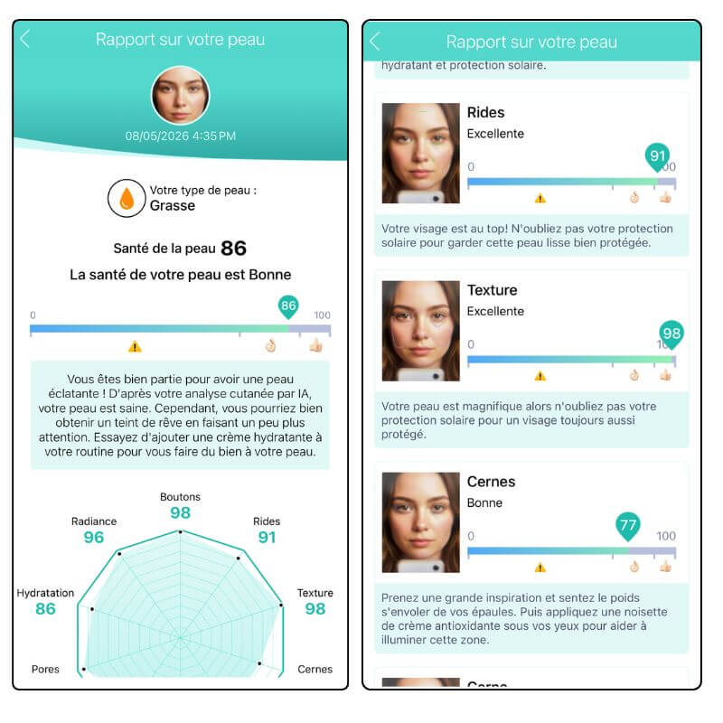 Application diagnostic de peau IA