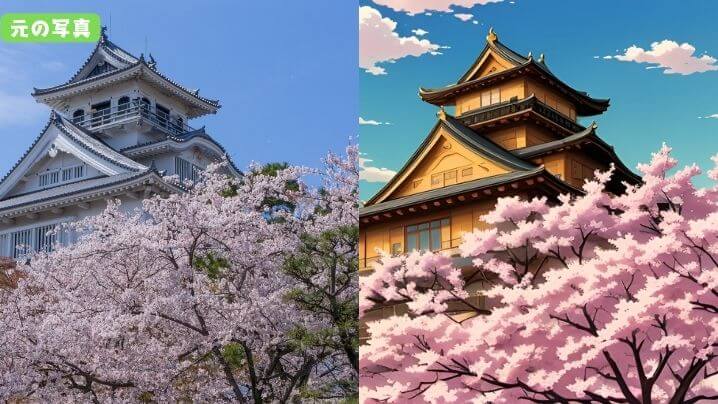 風景写真をイラストに 風景写真をイラストに