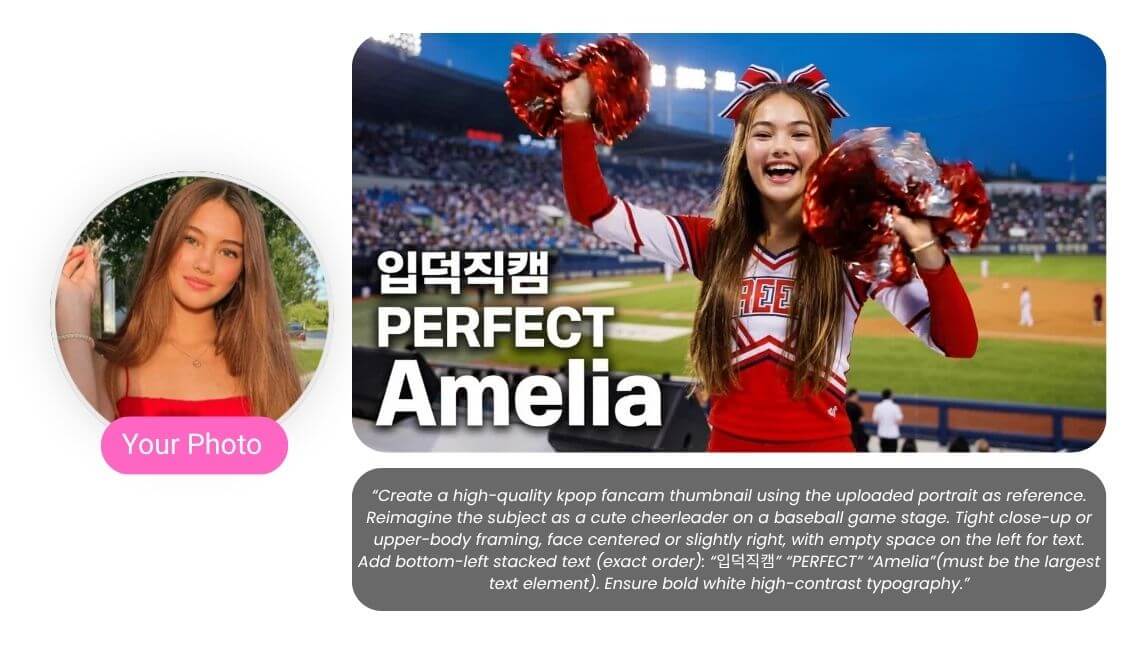 Cheerleader / K‑Pop Cam im Stadion