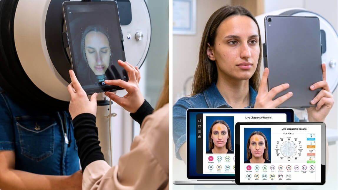 face analyzer machine vs detect skin on the tablet face analyzer machine vs detect skin on the tablet
