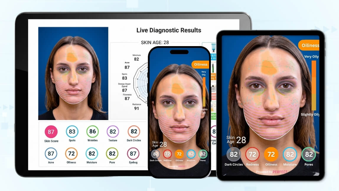 Skin analysis interface on different devices Skin analysis interface on different devices