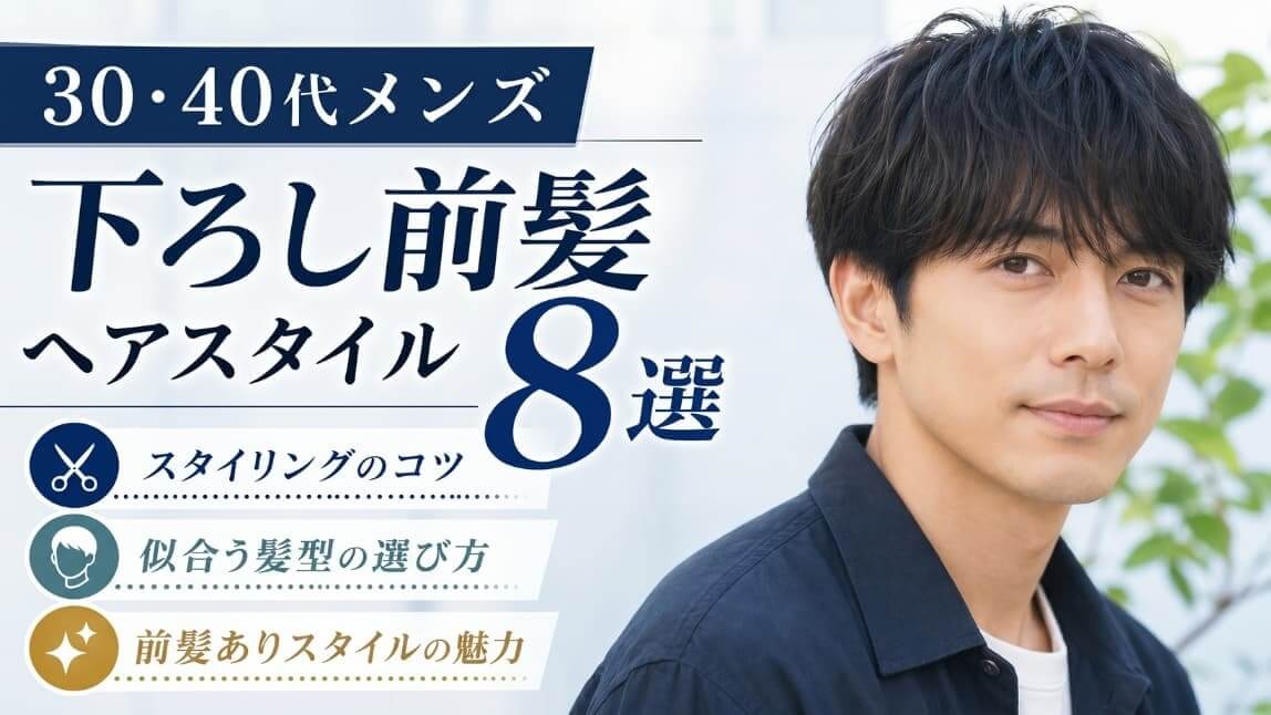 下ろし前髪の40代メンズ向け髪型