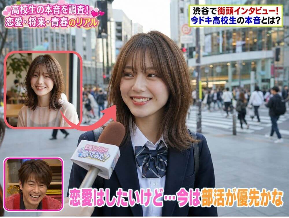 アプリで生成した「街頭インタビュー風」AI加工画像 アプリで生成した「街頭インタビュー風」AI加工画像