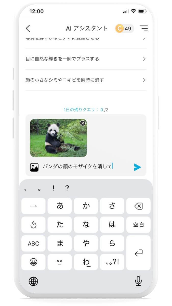 プロンプト入力