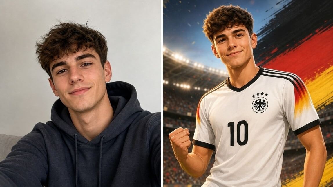 Crea avatar o foto profilo WhatsApp, Instagram e altre app per i Mondiali 2026. Trasforma con Con YouCam selfie e testi in foto profilo dei Mondiali.