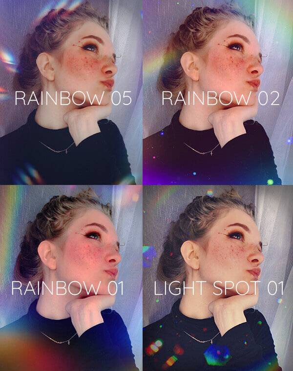 Pride-Filter Vier Regenbogenfilter auf Selfie
