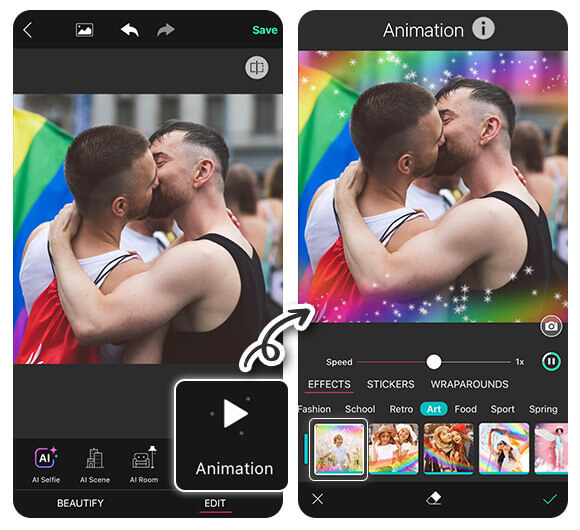 Pride-Filter Pride-Profilbilder mit Regenbogeneffekt bei LGBTQ+ Menschen