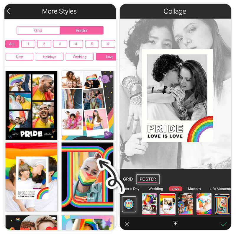 Pride-Collage Vorlagen für Collagen zum Pride Month