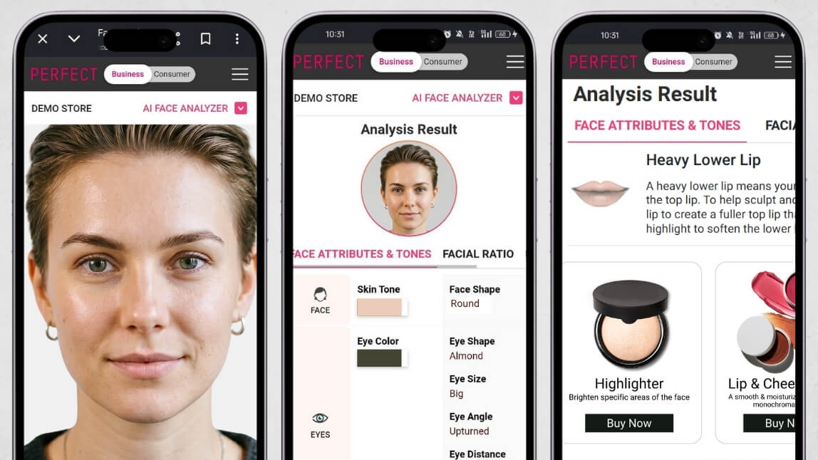 makeup product list-in-face analyzer