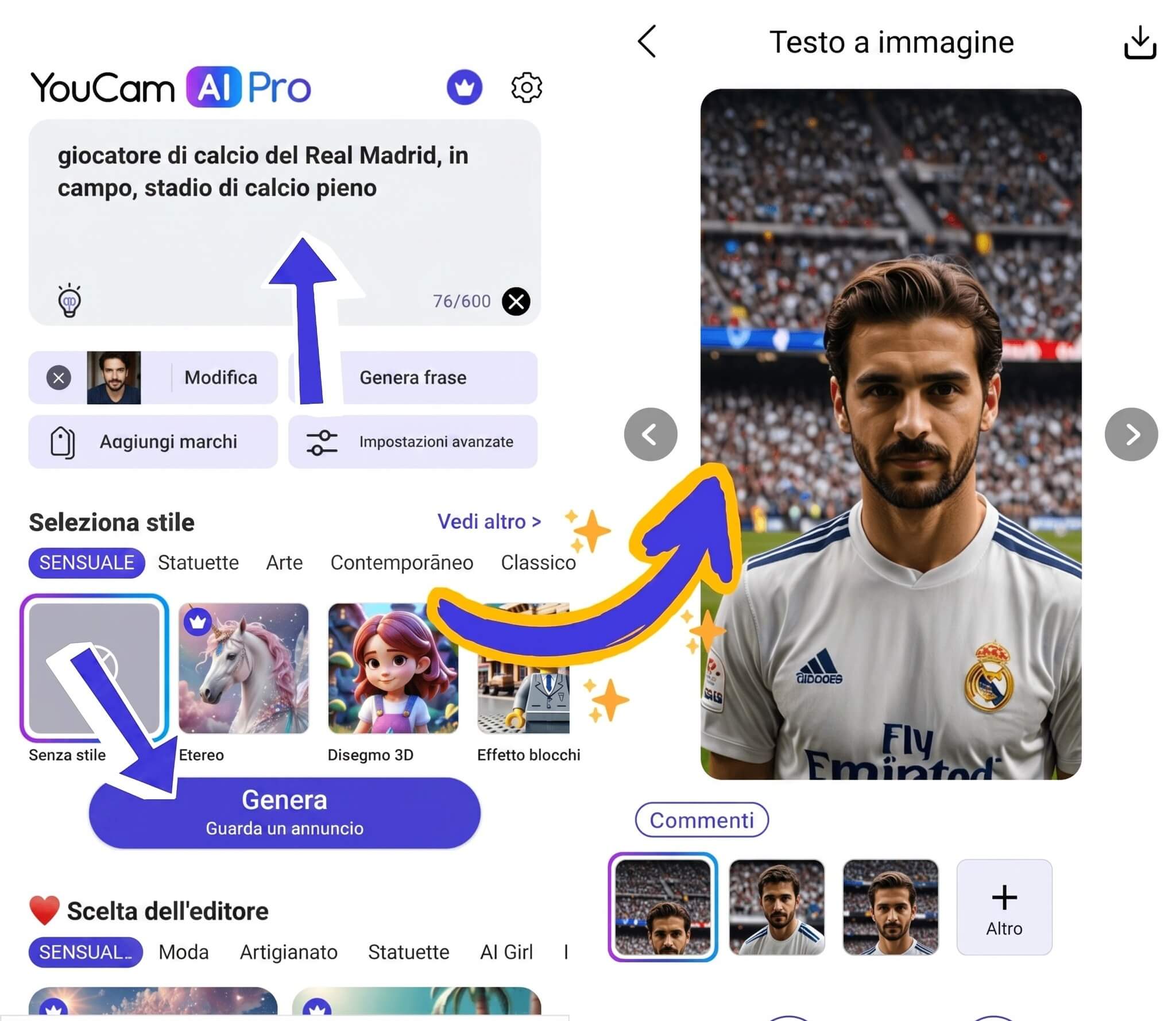 Creare Immagini con Intelligenza Artificiale: YouCam AI Pro Creare Immagini con Intelligenza Artificiale: YouCam AI Pro