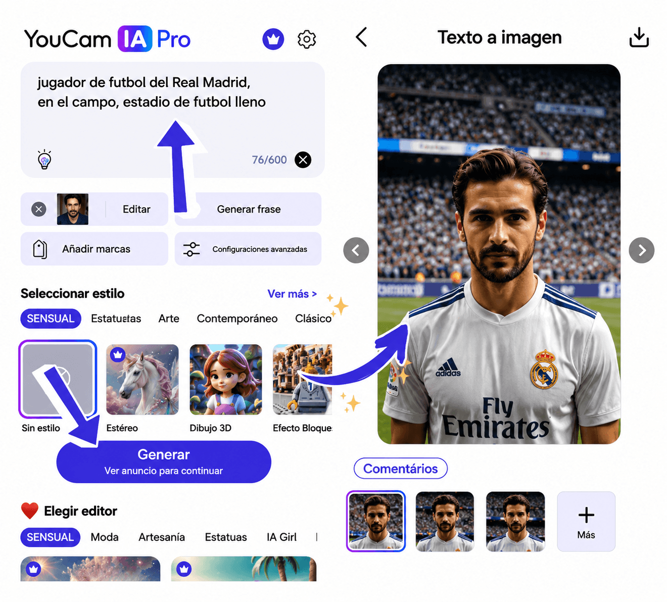 Jugador de futbol con IA