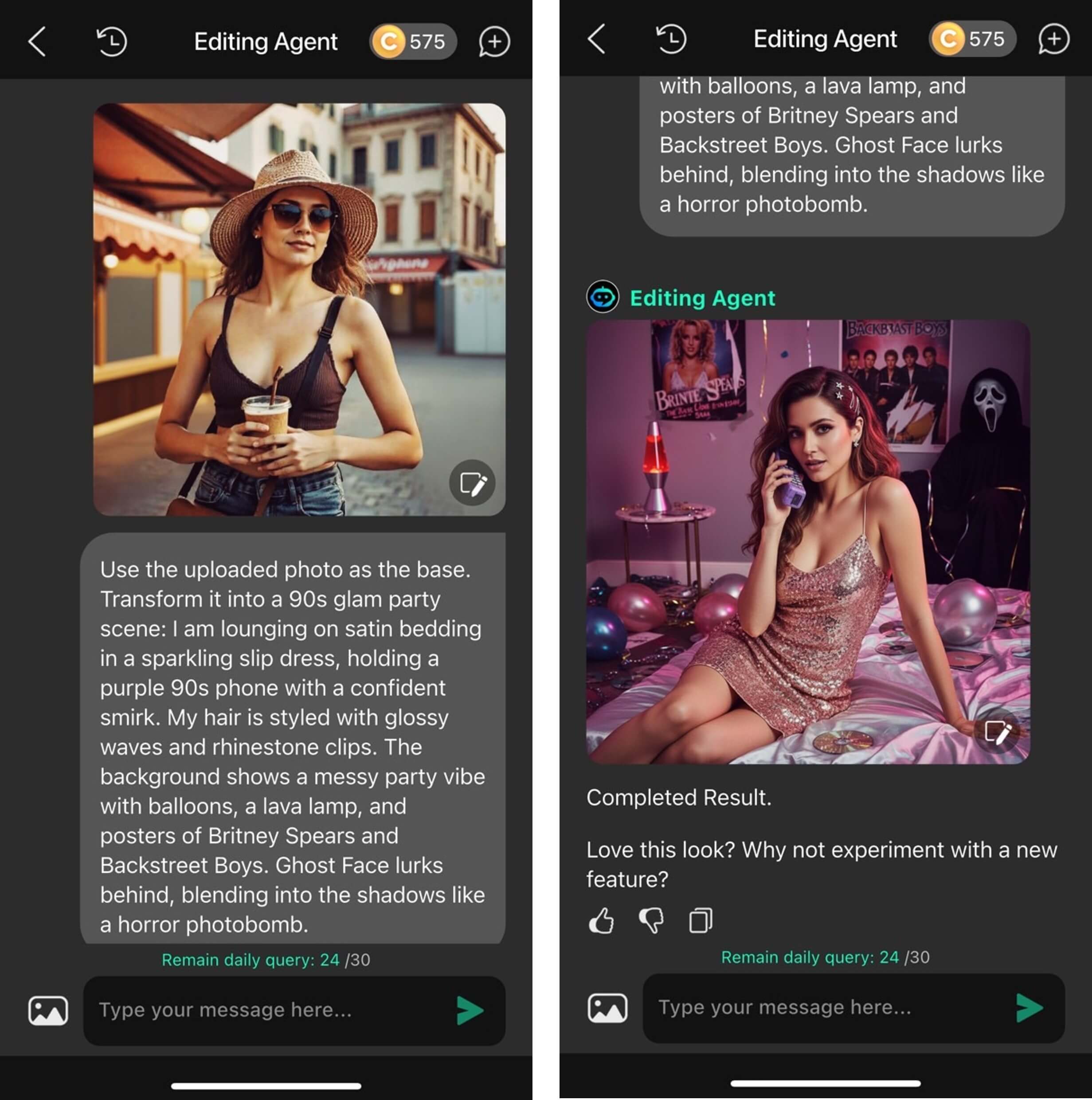 Nutze den Editing Agent, um dein Ghostface-Bild zu erstellen Anleitung zur Erstellung des Ghostface-Trends mit dem Editing Agent