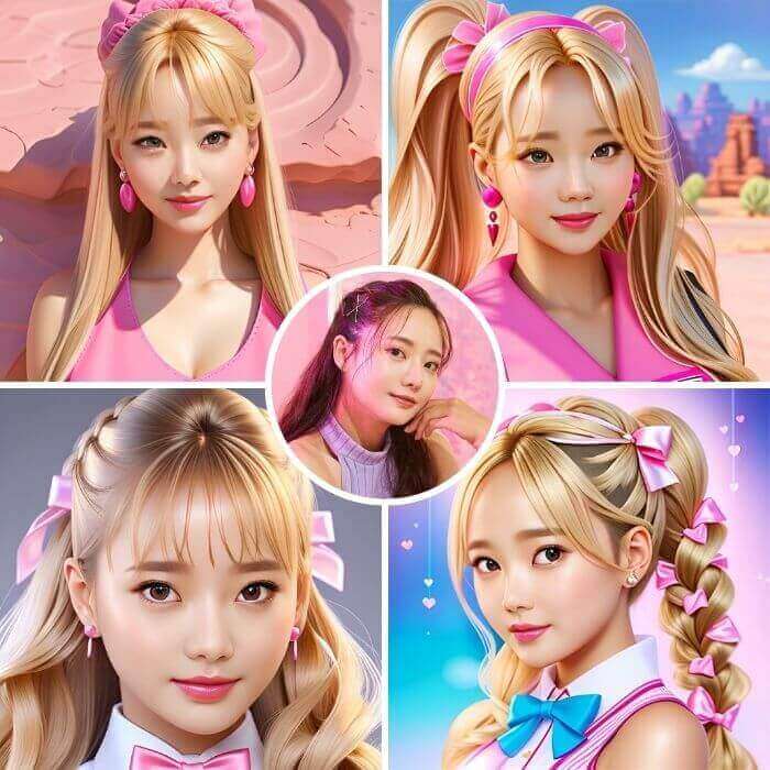 Create AI Barbie style portraits using YouCam Makeup