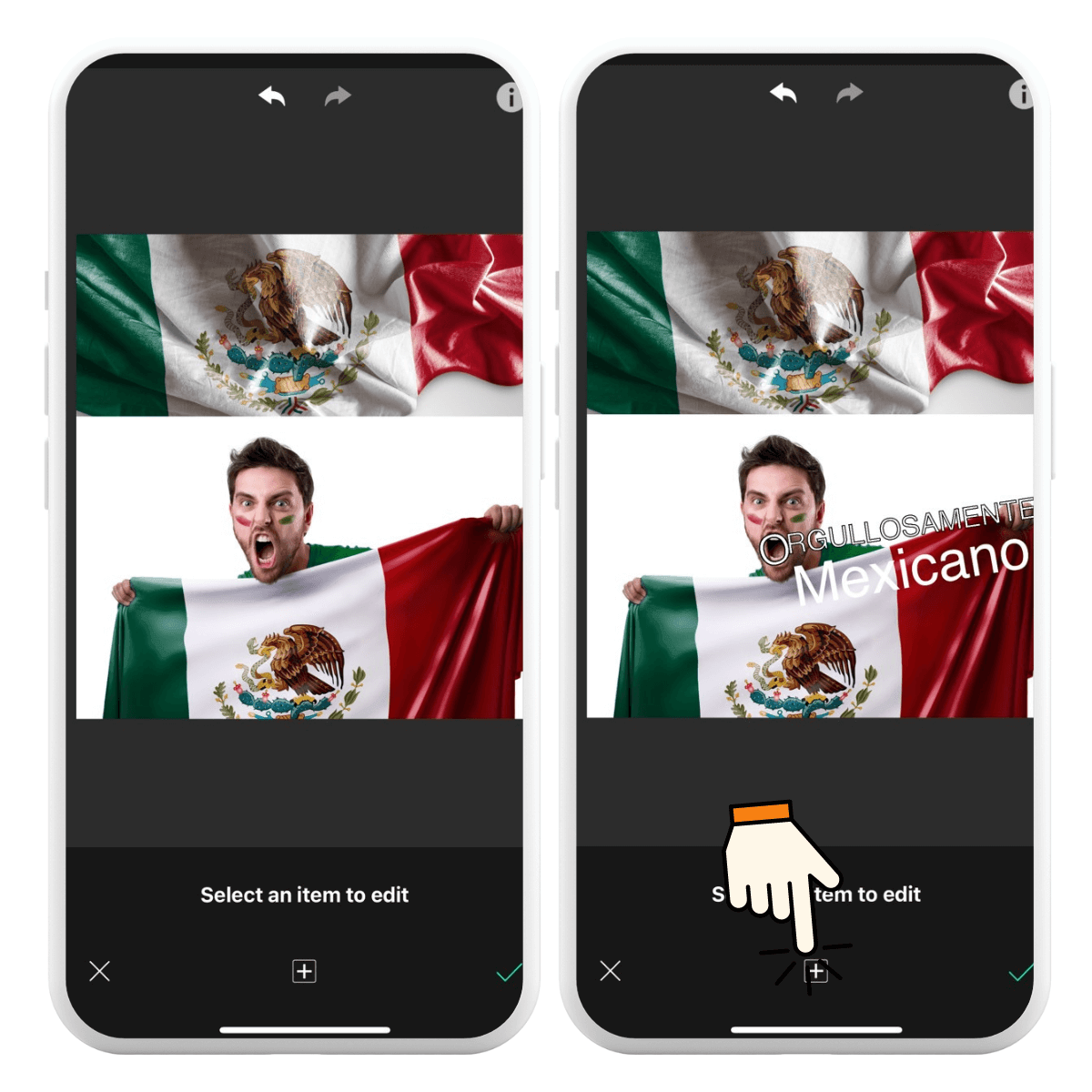 pon mas fotos y añade texto a tu meme