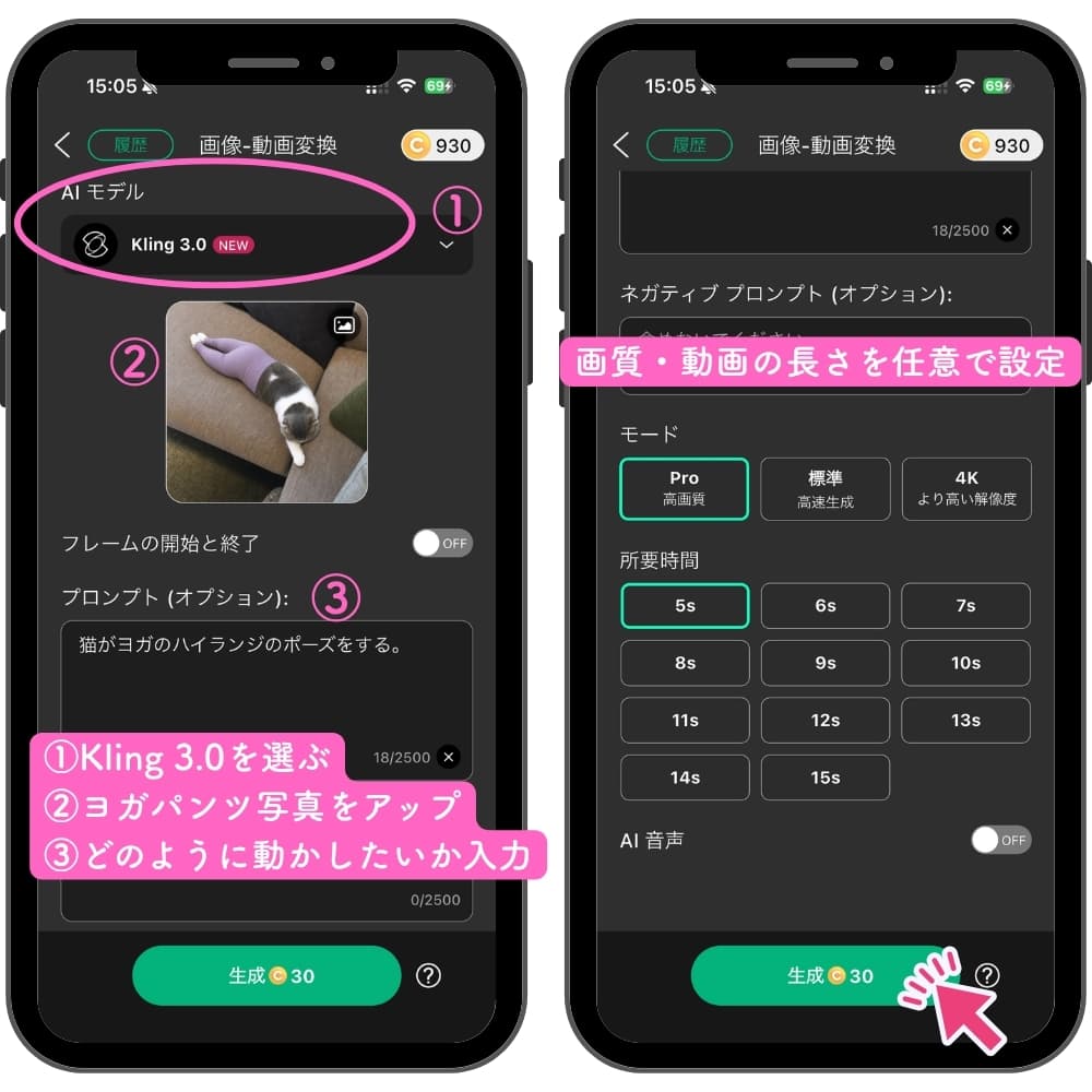 動画プロンプトを入力する