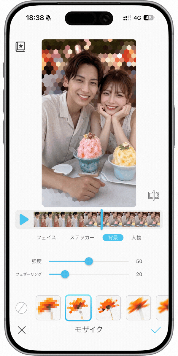 種類豊富な選べるぼかし・モザイク 種類豊富な選べるぼかし・モザイク