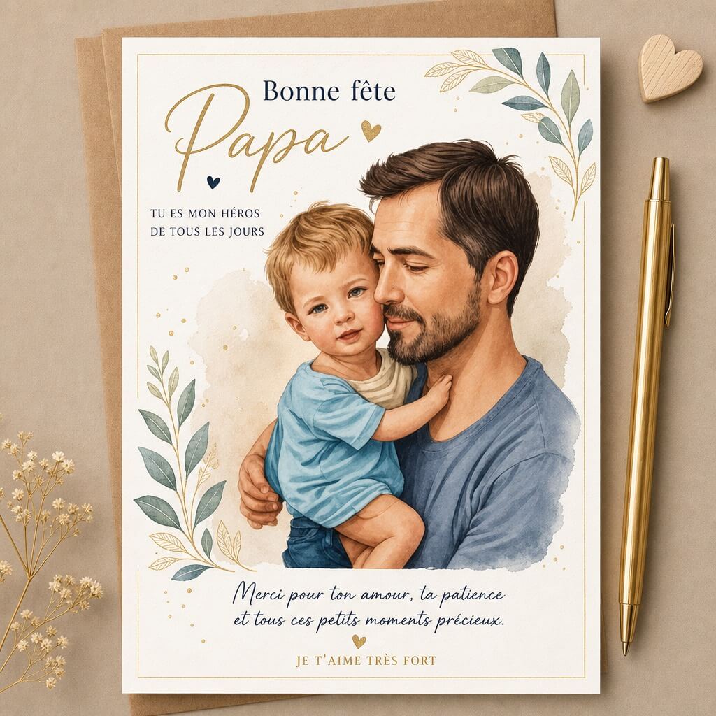Carte bonne fête papa, fête des pères