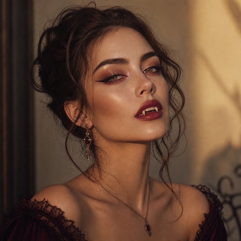 Summer Vampire Sommer-Vampir mit beerigen Lippen und dramatischem Augen-Make-up