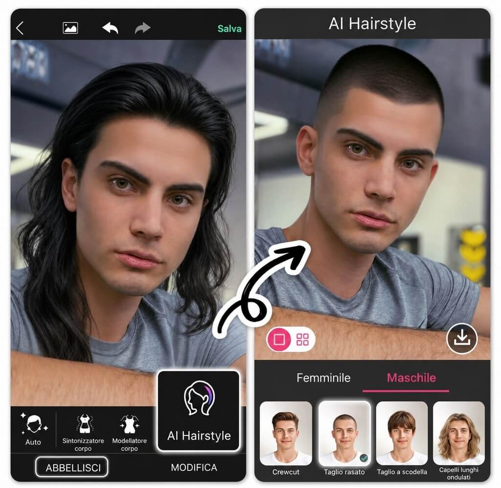 Come Utilizzare il Filtro Buzz Cut di YouCam Perfect Come Utilizzare il Filtro Buzz Cut di YouCam Perfect