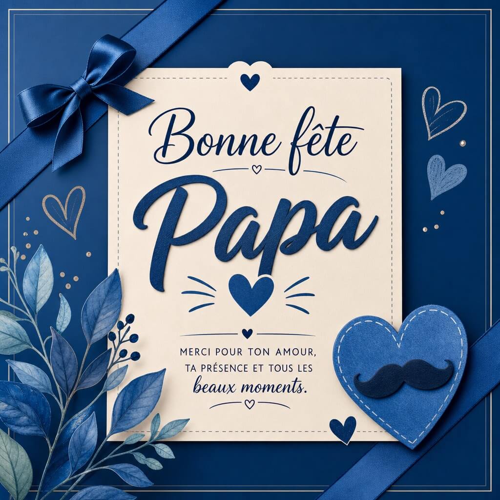Carte fête des pères, bonne fête papa 2026