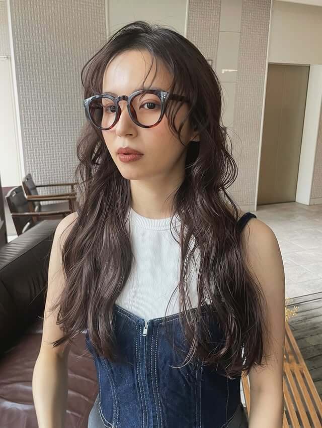 丸顔に似合うゆるふわ×ロング 丸顔に似合うゆるふわ×ロング