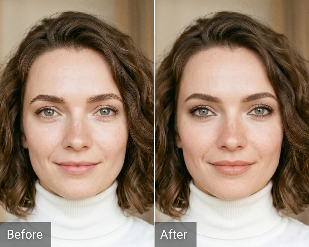 makeup tip for wide set eyes before and after makeup result for wide side eyes