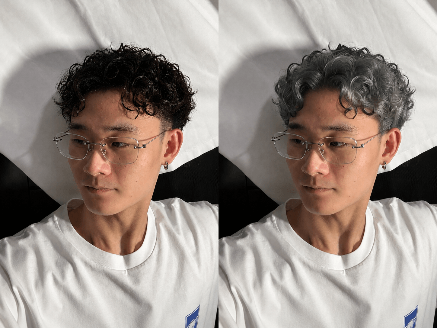 Realistic Gray on Short Curly Hair