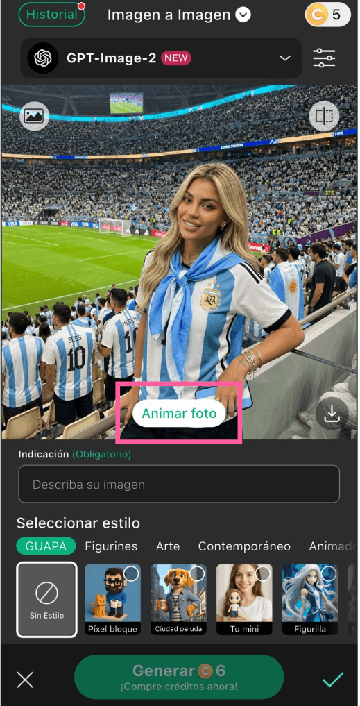 Crea video en las gradas del mundial