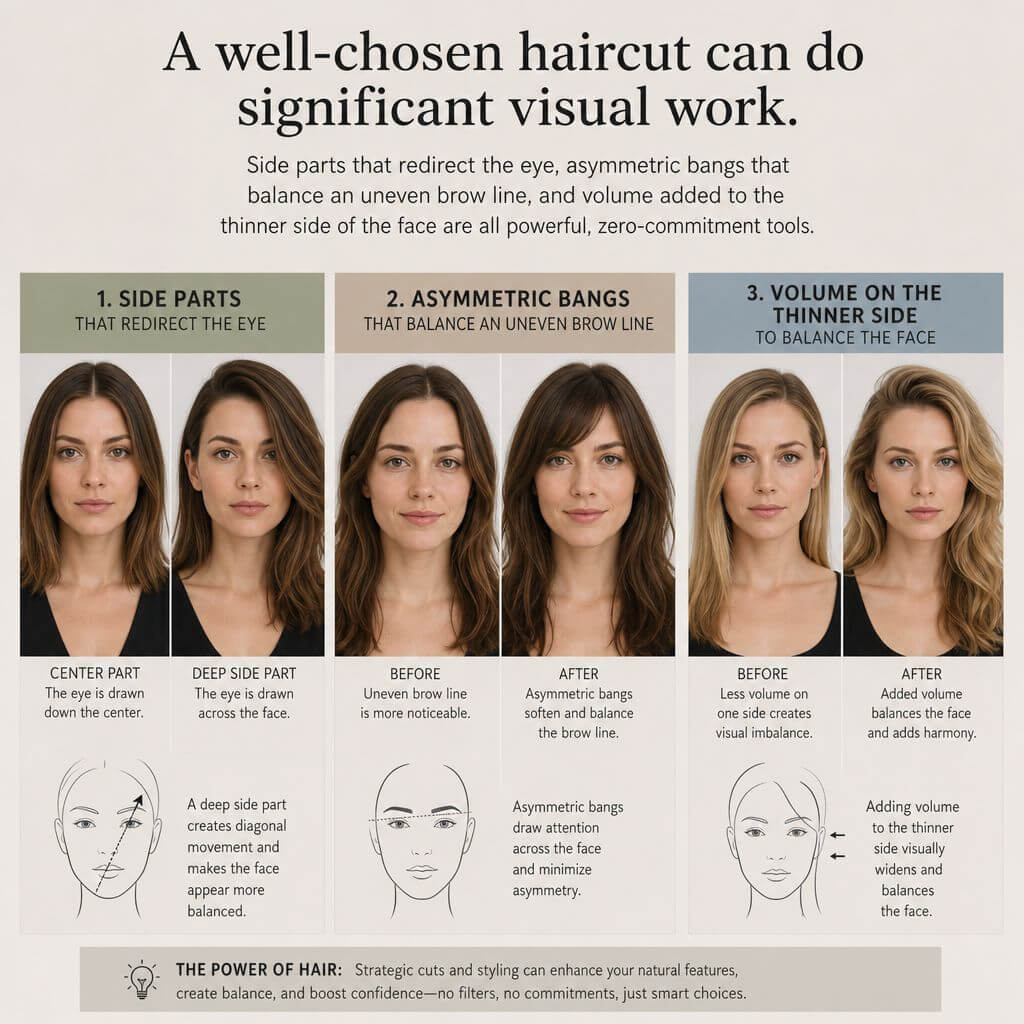 Hairstyle Adjustments for Face Symmetry Hairstyle Adjustments for Face Symmetry