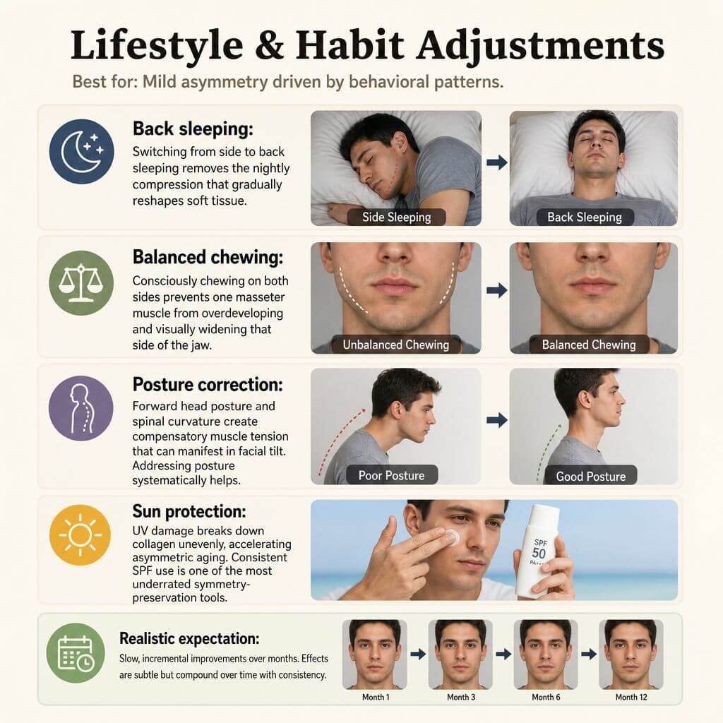 Lifestyle & Habit Adjustments for Face Symmetry Lifestyle & Habit Adjustments for Face Symmetry