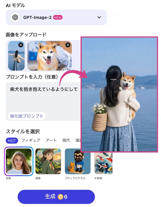 自動スタイルで生成も可能