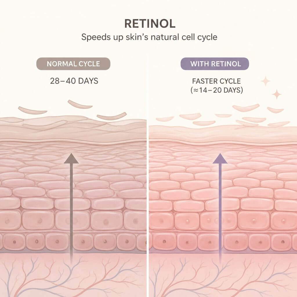 Retinol Accelerates Cell Turnover, and New Cells Are Defenseless