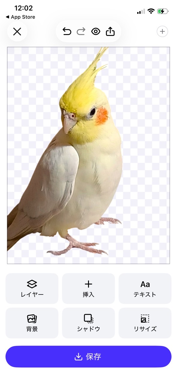 PhotoRoomで画像を切り抜く様子