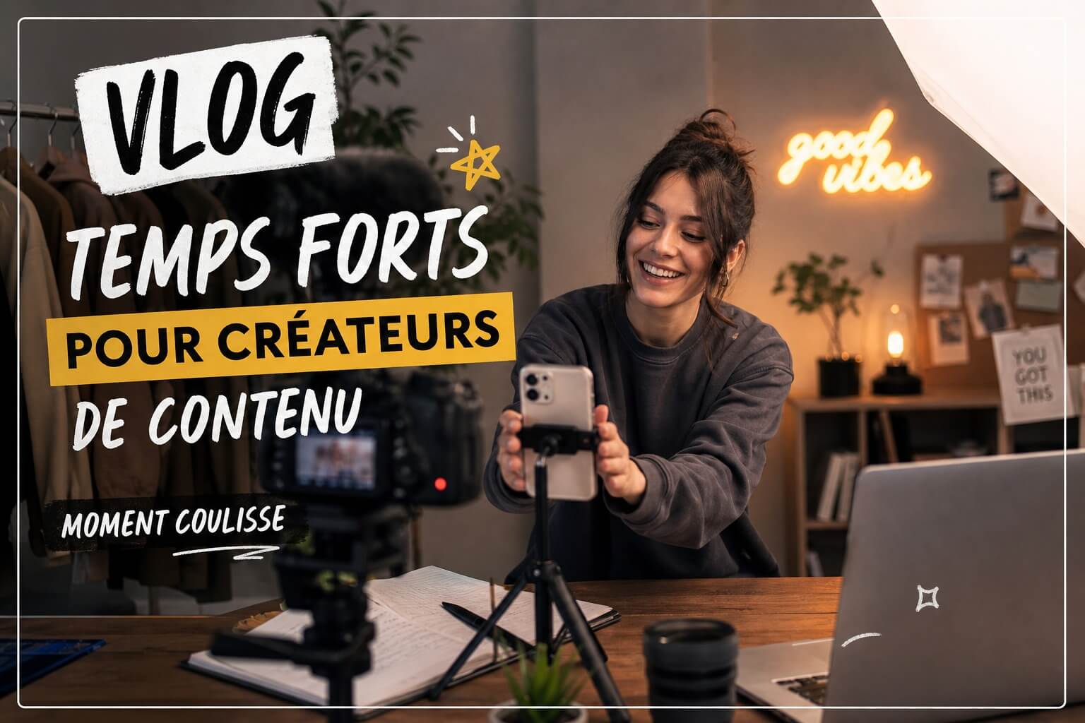 Vlog moment fort : éditeur vidéo IA