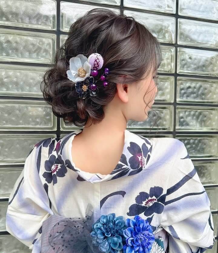 浴衣に似合うロングの可愛い髪型シニヨン 浴衣に似合うロングの可愛い髪型シニヨン