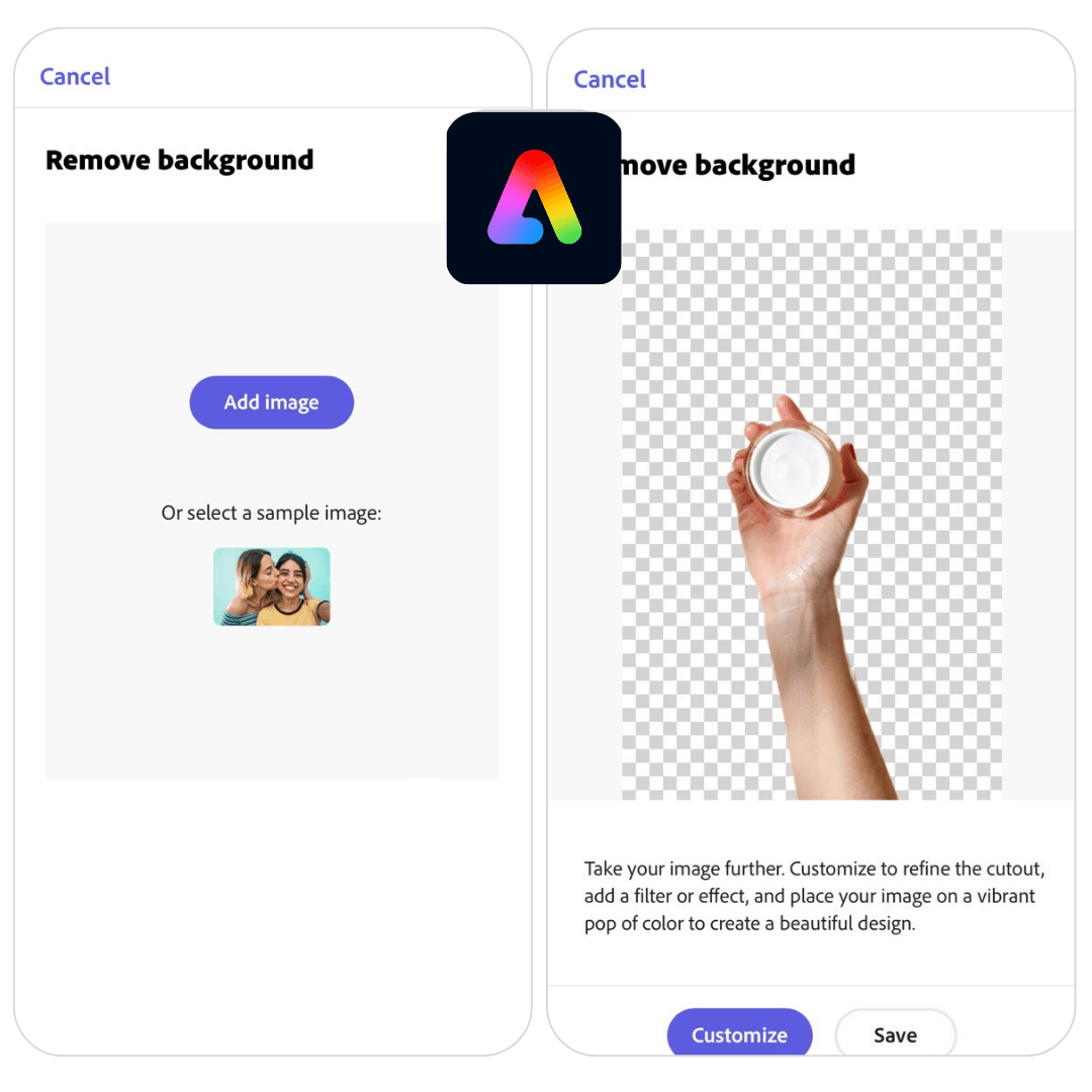 Background Remover App: Adobe Express Free background remover app designed for iPhone