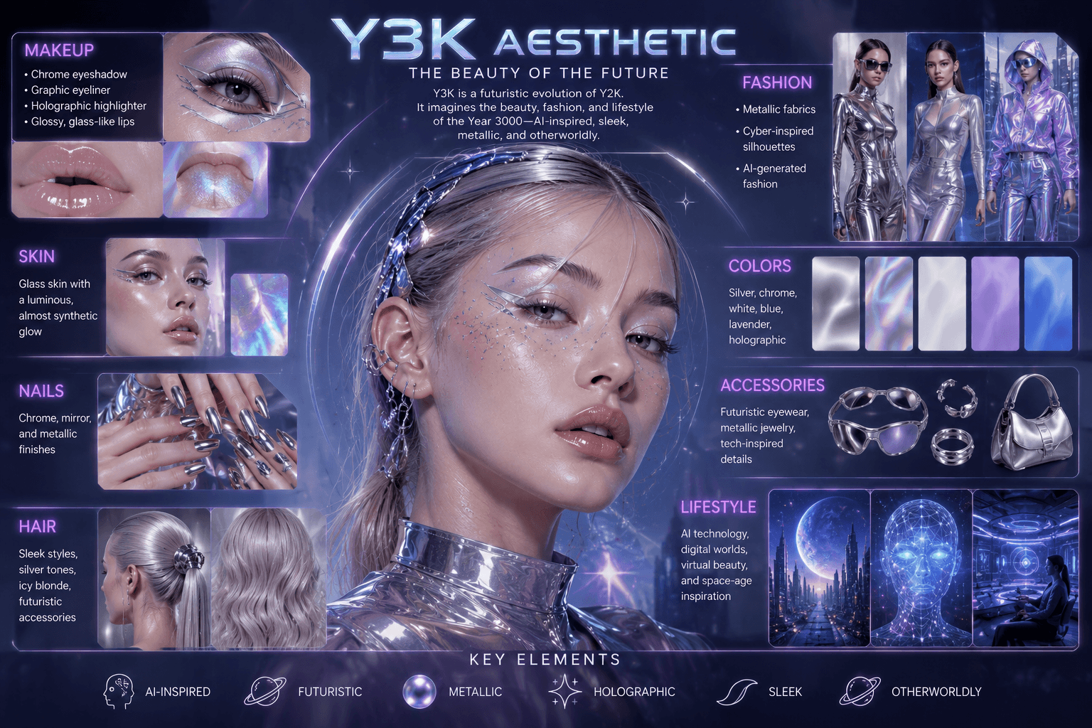 Y3K Beauty futuristic makeup trend Y3K Beauty futuristic makeup trend