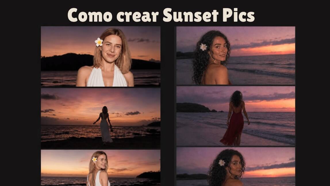 Filtro de fotos en el atardecer