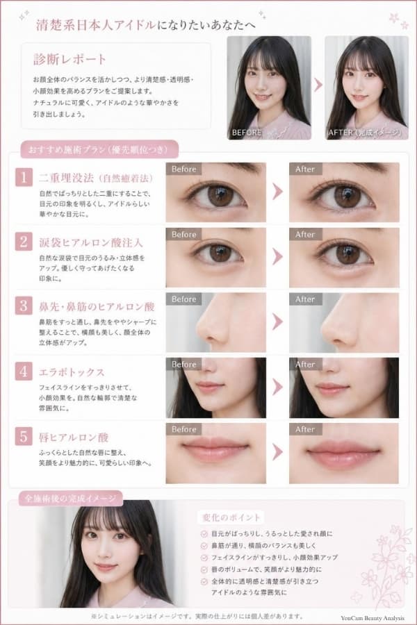完成したどこを整形すればいいか診断レポート