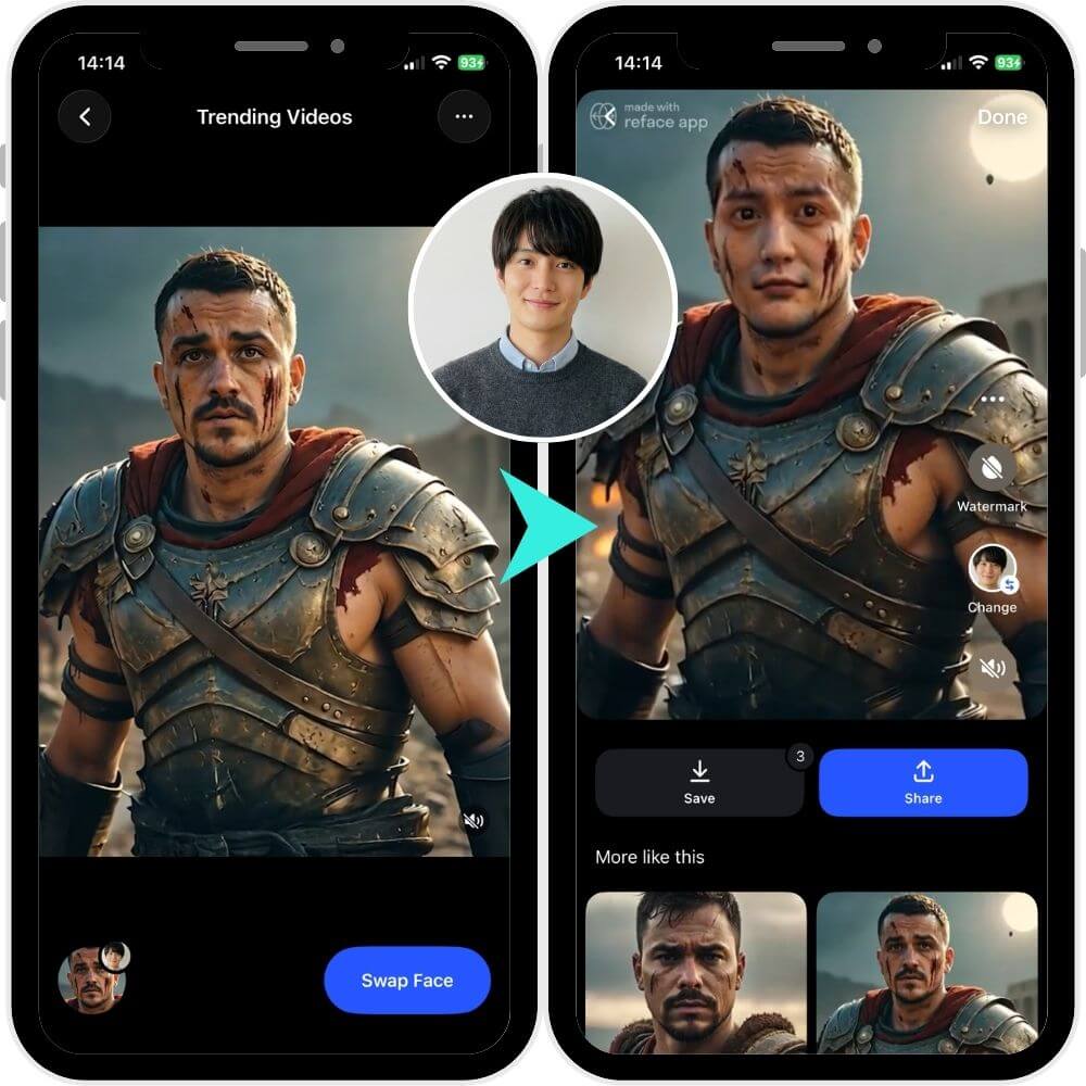 Refaceの【Face Swap】機能 Refaceの【Face Swap】機能