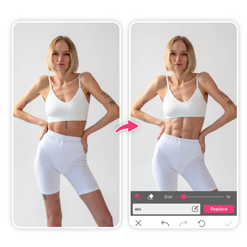 Füge deinem Foto mit einem Abs-Fotoeditor ein Sixpack hinzu