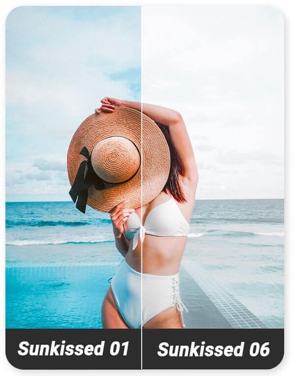 Filtre d’été Ajouter des couleurs d’été à une photo avec une application de retouche photo Summer Vibe